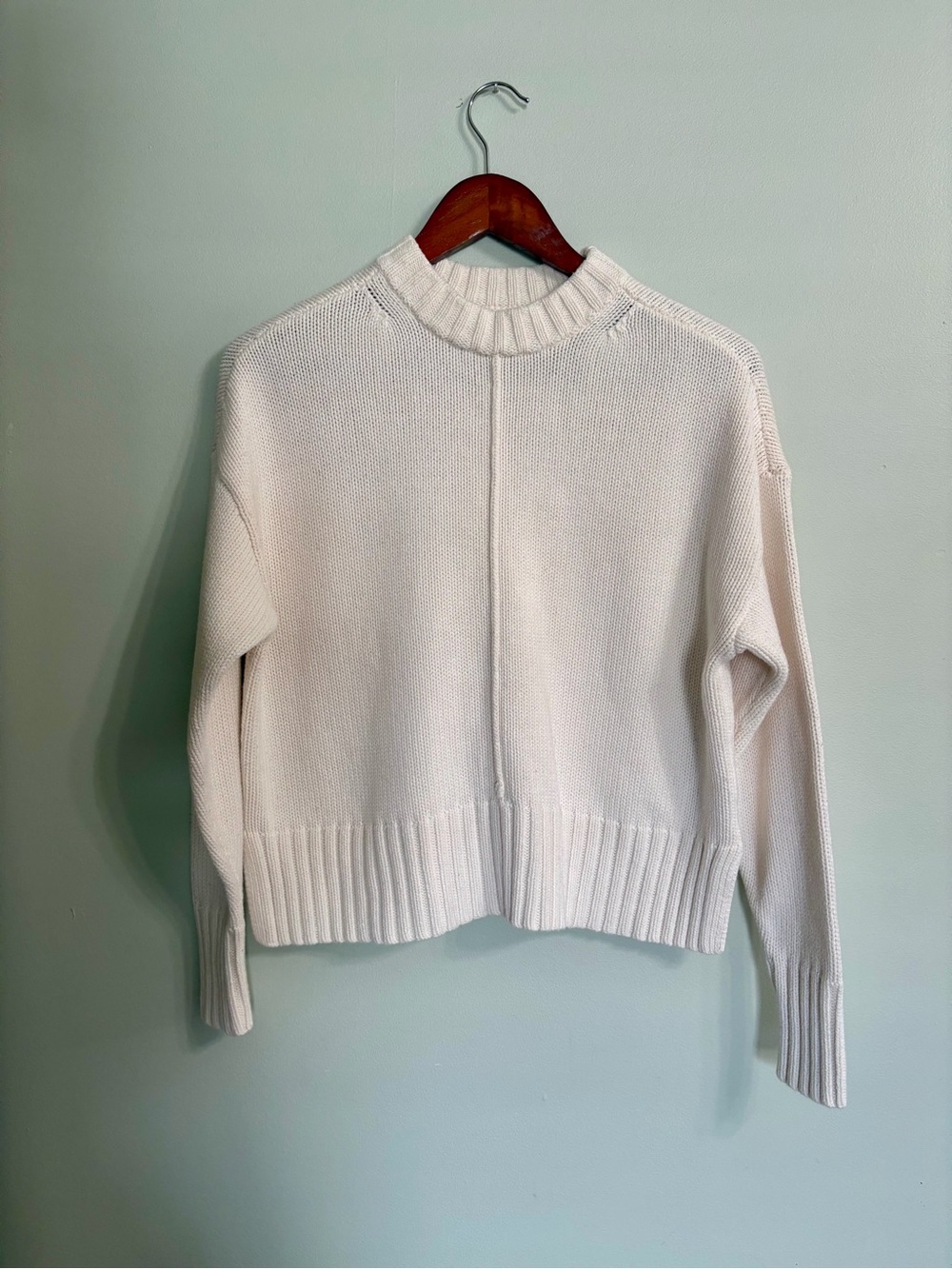 a new day Cream Ribbed Crewneck Sweater